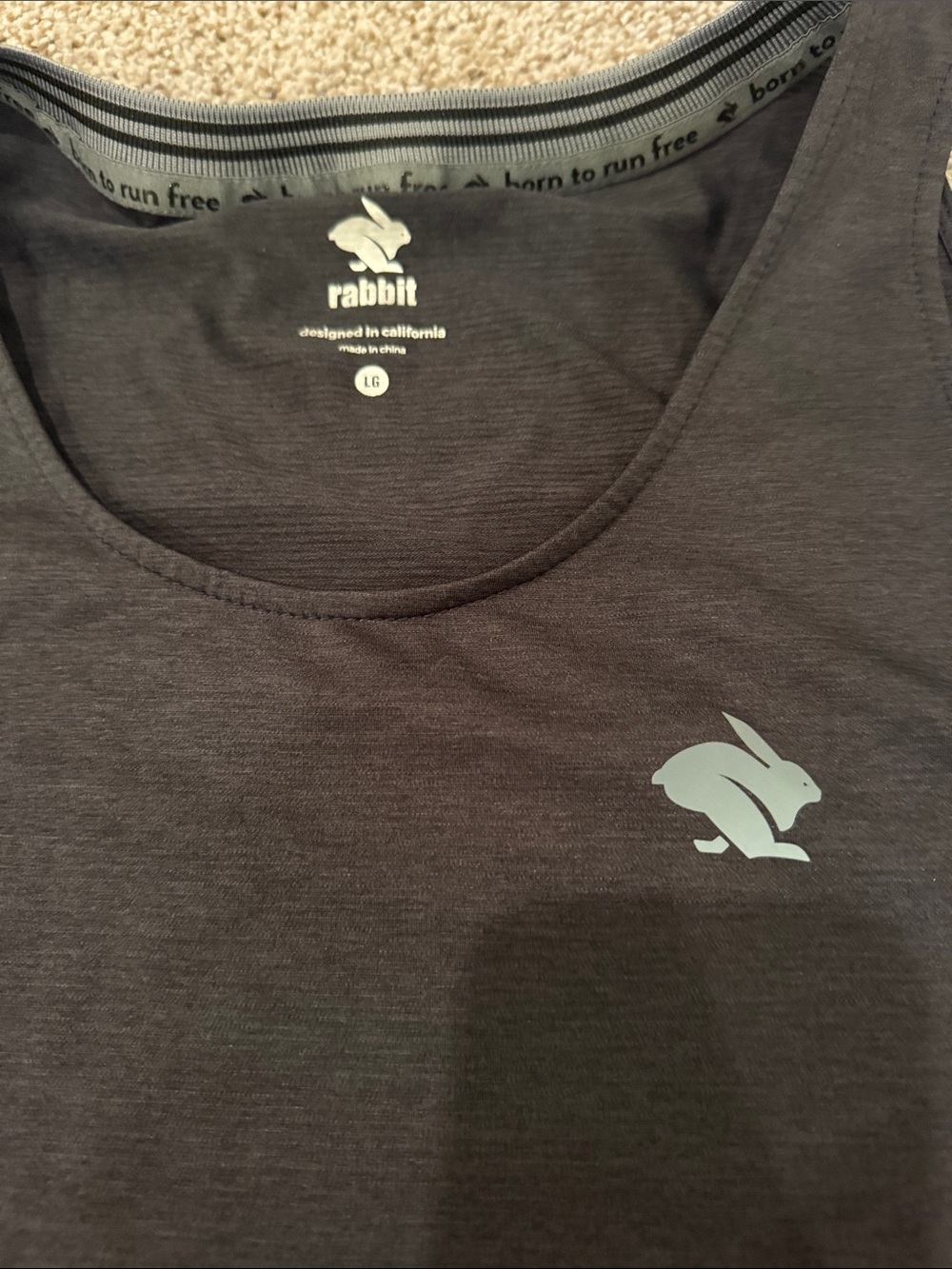 Mens Rabbit Running Tank Top - Picture 2 of 2